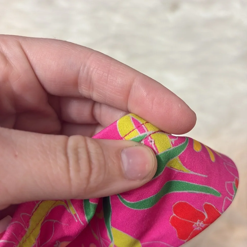 Kate Spade Pink Flash Bikini Swim Bottoms Floral Print Side Buckle Side Tie